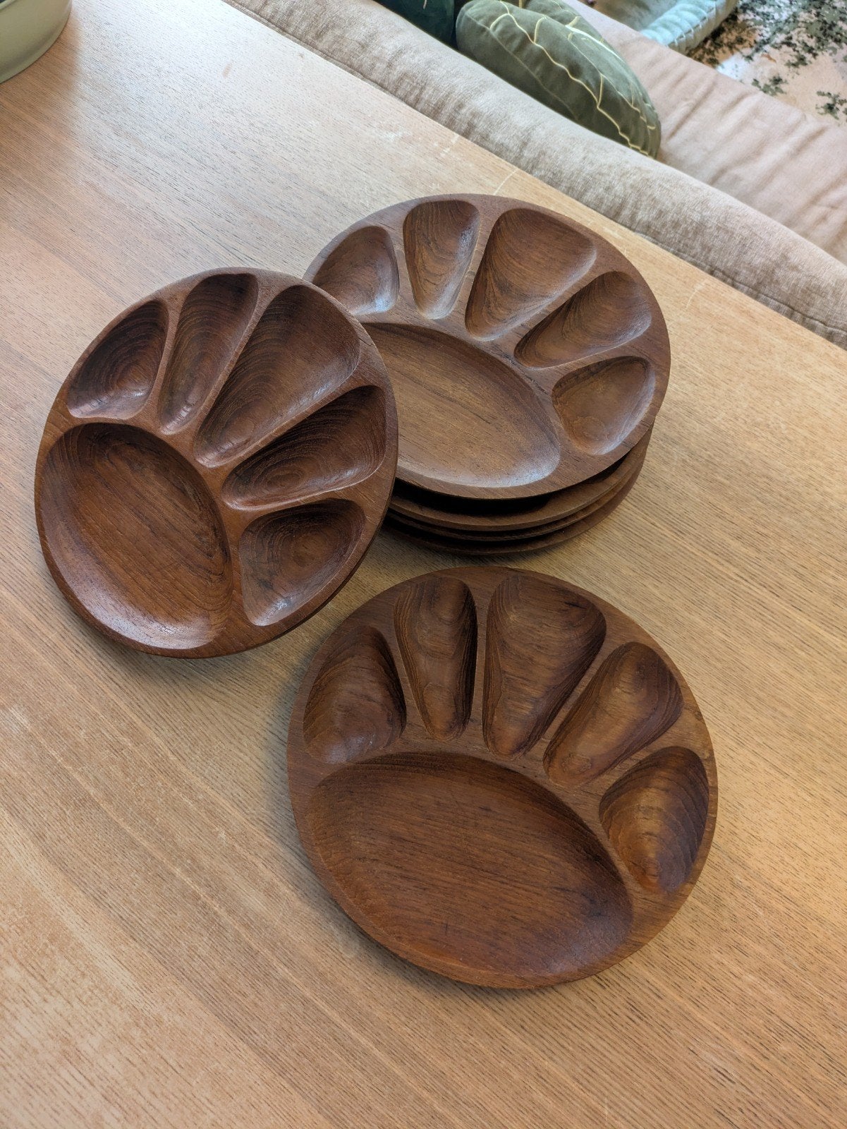 6 Houten Verdeelvakjes Borden - Vintage Stijl, Ophalen of Verzenden, Overige stijlen, Bord(en)