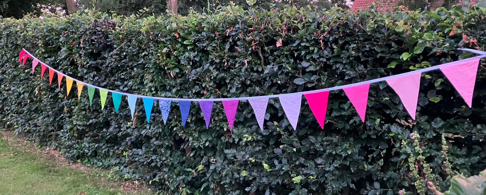 Stoffen slinger, ruim 7 m, regenboog kleuren, Ophalen, Versiering, Verjaardag