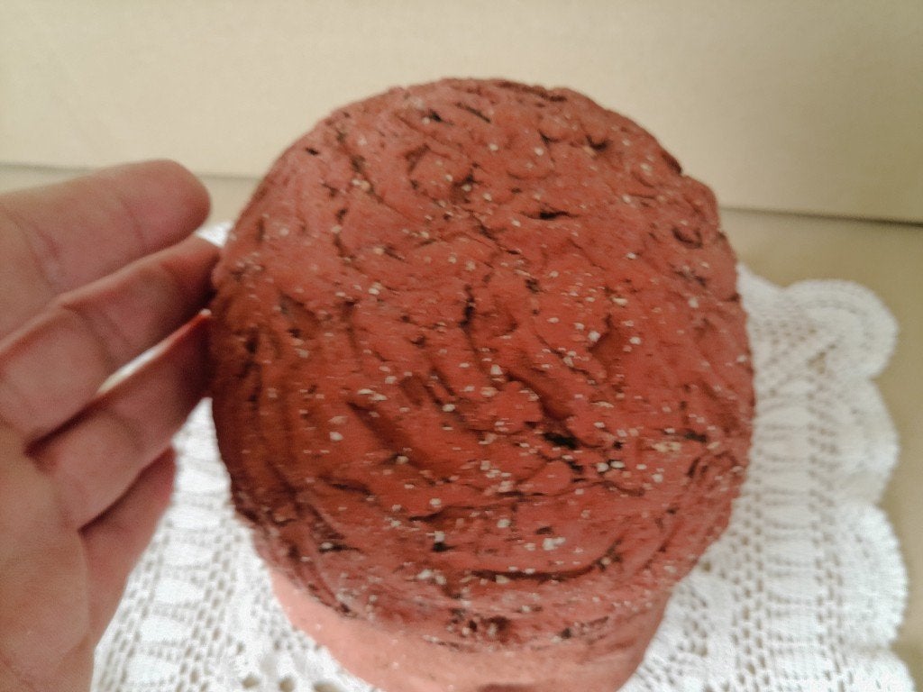Vintage terracotta beeld tuinbeeld hoofd kinderkop 20cm 1980, Ophalen of Verzenden, Gebruikt, Mens