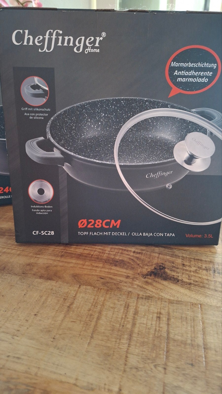 Cheffinger 28 cm Braadpan met Deksel - Inductie Geschikt, Ophalen of Verzenden
