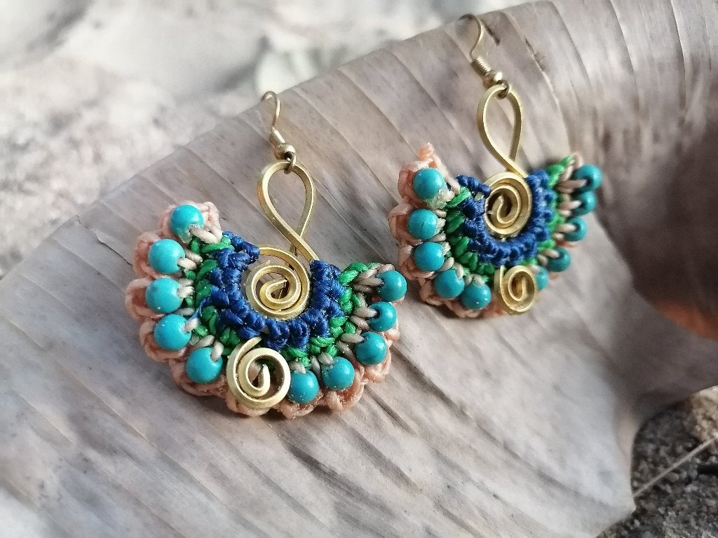 Nieuwe  unieke handgemaakte oorbellen boho stijl, Overige materialen, Hangers, Overige kleuren, Nieuw