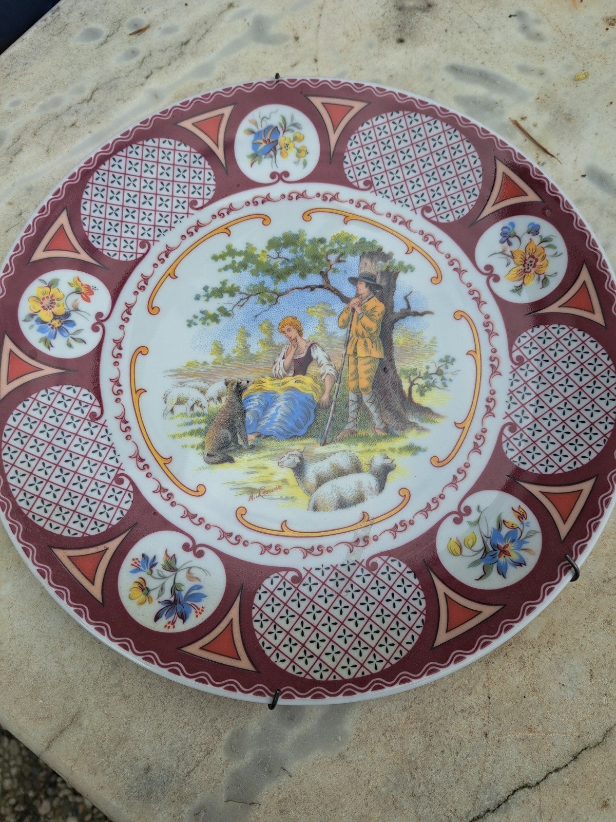 porseleinen  bord limoges  Frankrijk, Antiek en Kunst, Ophalen of Verzenden
