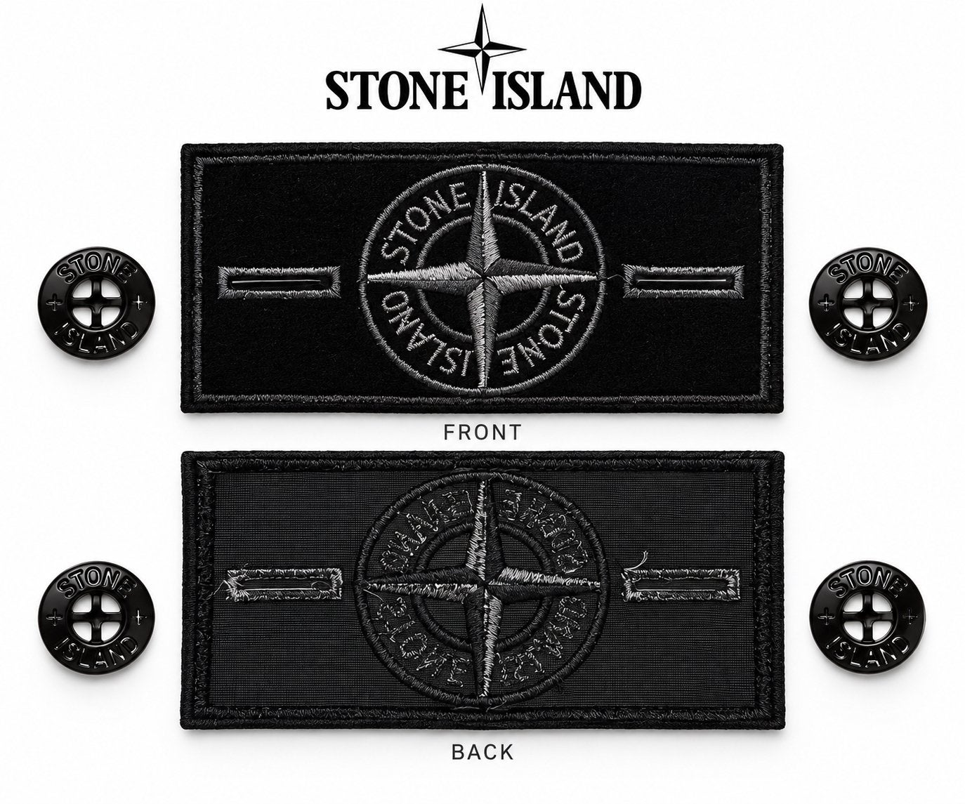Stone Island Ghost Compass Badge NIEUW label - Zwart/Grijs, Ophalen of Verzenden, Nieuw