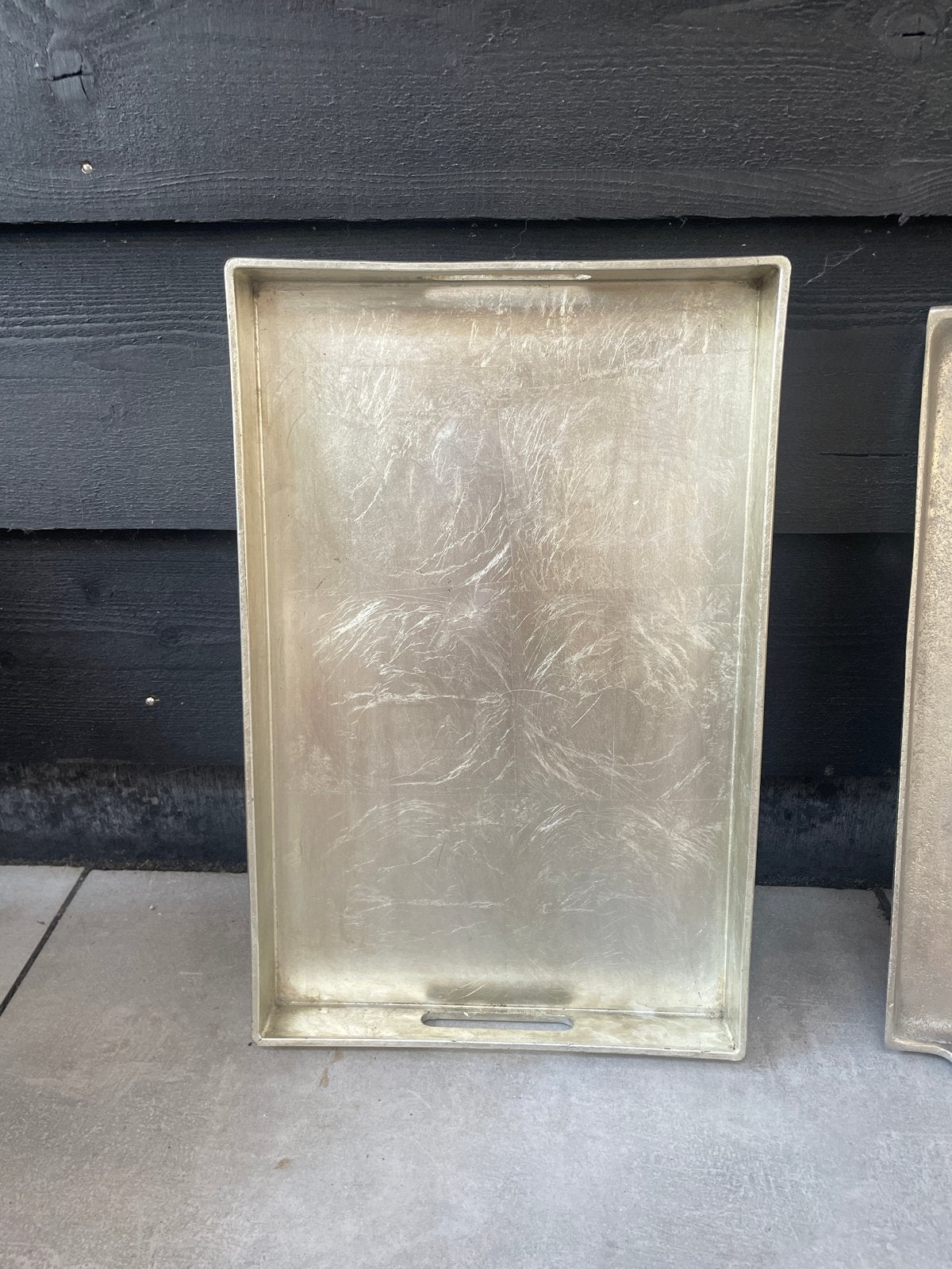 Zilverkleurig dienblad met handvatten, Ophalen, Gebruikt, Dienblad, Metaal