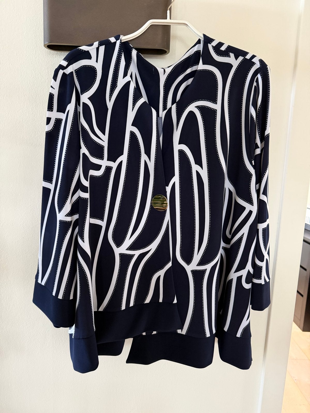 Joseph Ribkoff blouse/jasje blauw/wit - Maat 46, Kleding | Dames, Blouses en Tunieken, Ophalen of Verzenden, Maat 46/48 (XL) of groter