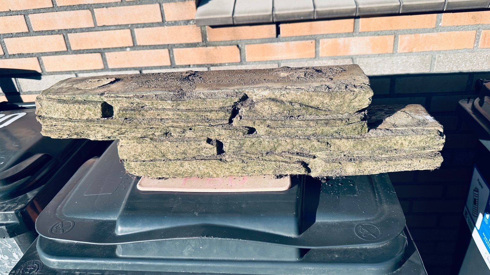 Stapelbaar Stenen bloembakken voor tuin of balkon, Ophalen, Steen, Gebruikt, 100 cm of meer