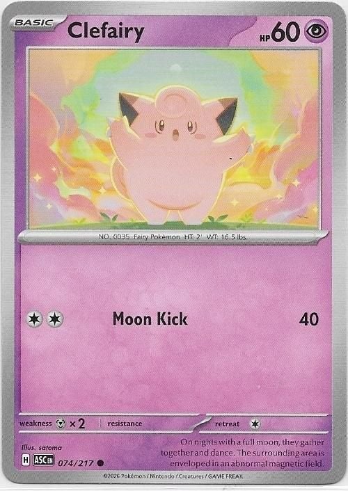 Ascended Heroes,  Clefairy [common] 74/217, Verzenden, Nieuw, Losse kaart
