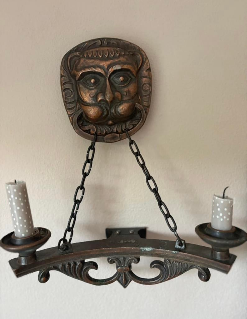 Muurkandelaar metaal, Antiek en Kunst, Ophalen of Verzenden, Overige materialen