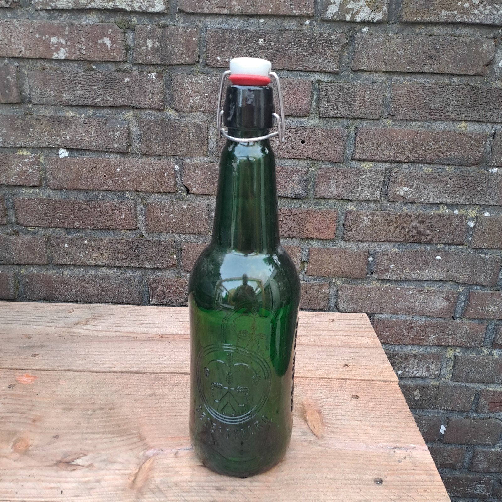 vintage grolsch fles groen glas, Ophalen of Verzenden, Zo goed als nieuw, Flesje(s), Overige merken