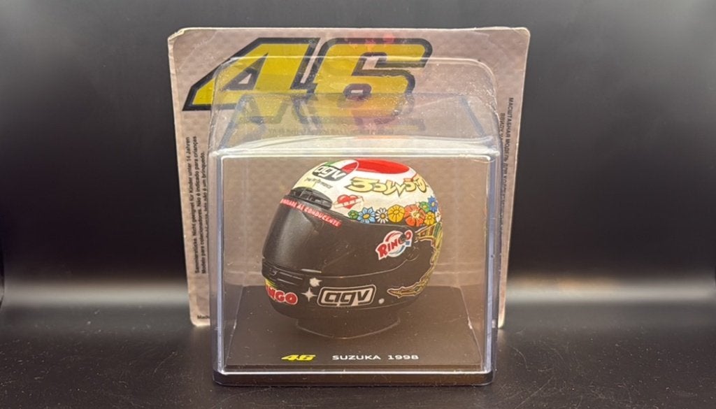 AGV Valentino Rossi helmreplica #46 Suzuka 1998 schaal 1:5, Overige merken, Nieuw, Ophalen of Verzenden, Groter dan 1:32