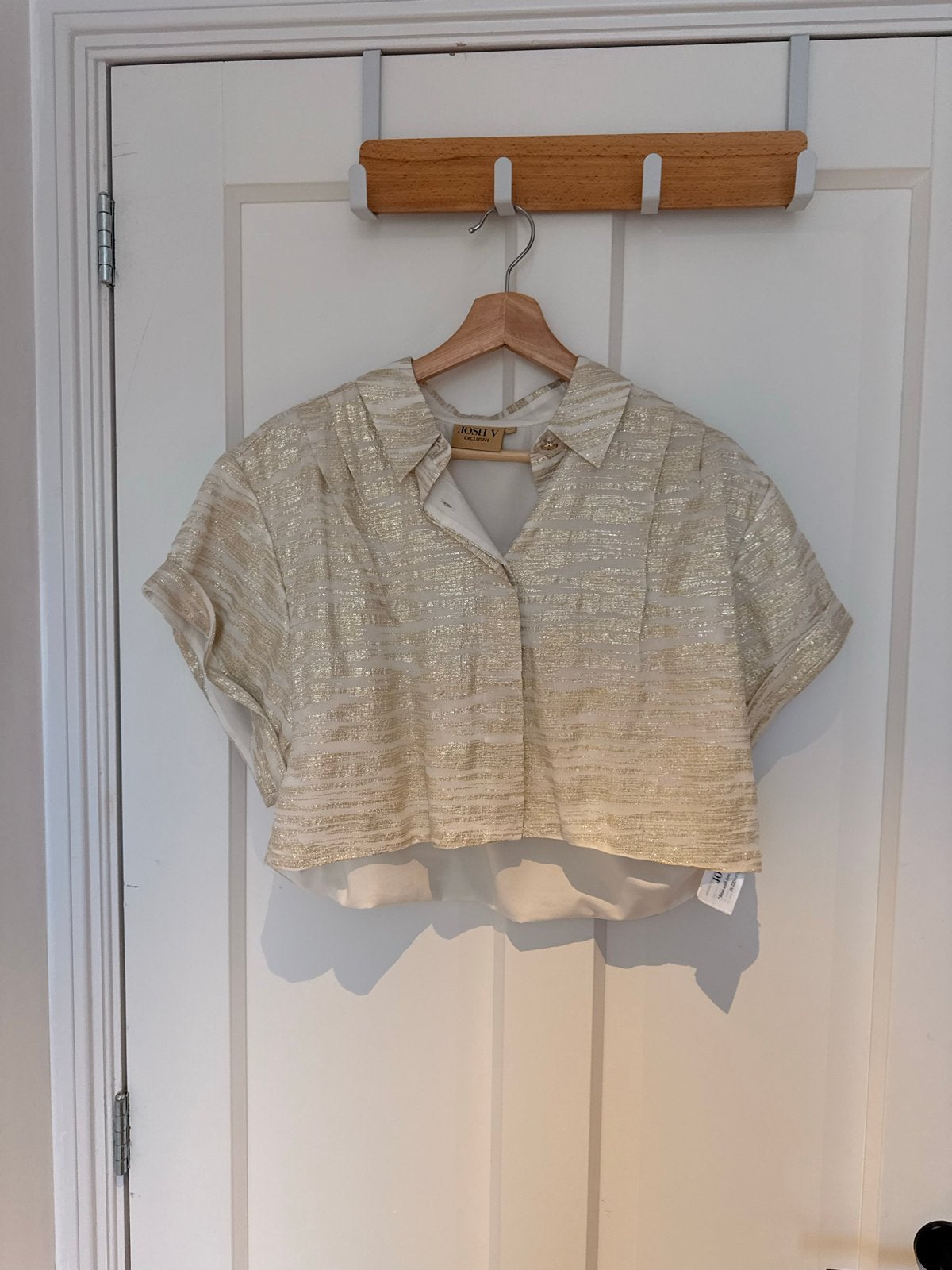 Josh V Telma Cropped Blouse Goud Maat M, Maat 38/40 (M), Ophalen of Verzenden, Zo goed als nieuw, Korte mouw