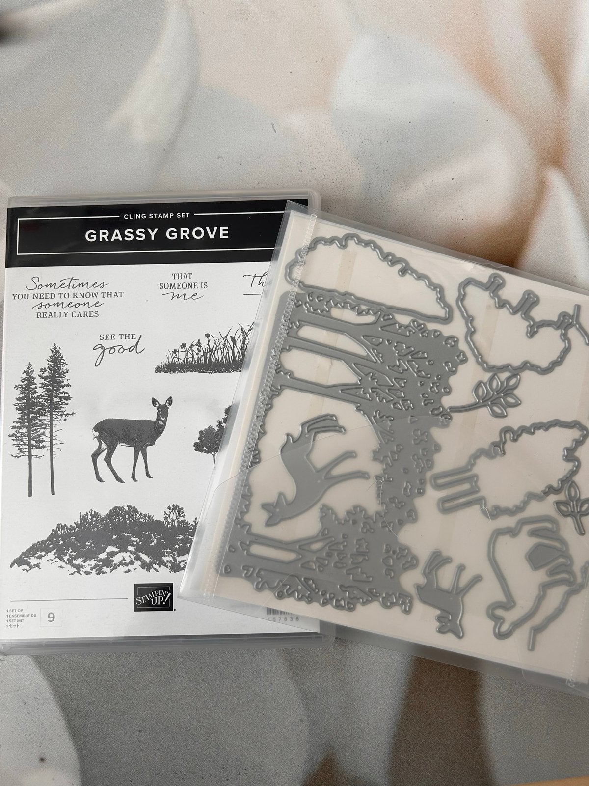 Stampin' Up! Grassy Grove Stempelset en Stansen, Dieren, Meerkleurig, Ophalen of Verzenden, Zo goed als nieuw