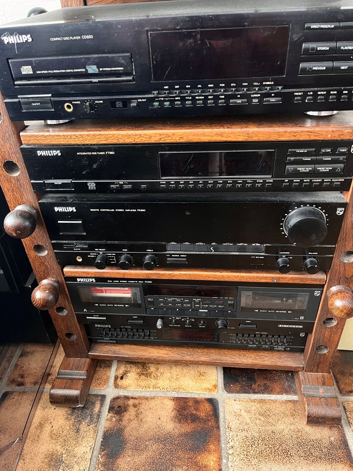 Vintage hifi Philips StereoSet CD|TUNER|VERSTERKER|EQUALIZER, Philips, Gebruikt, Cassettedeck, Losse componenten