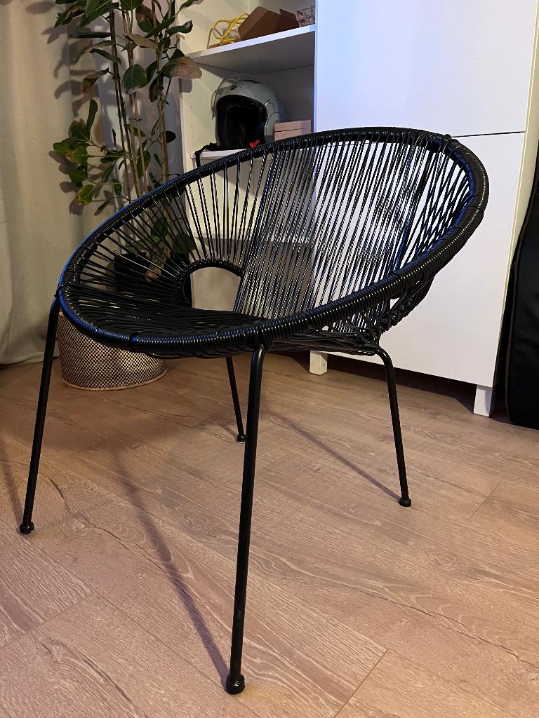 Zwarte draadstoel, Ophalen, Nieuw, Zwart, Eén