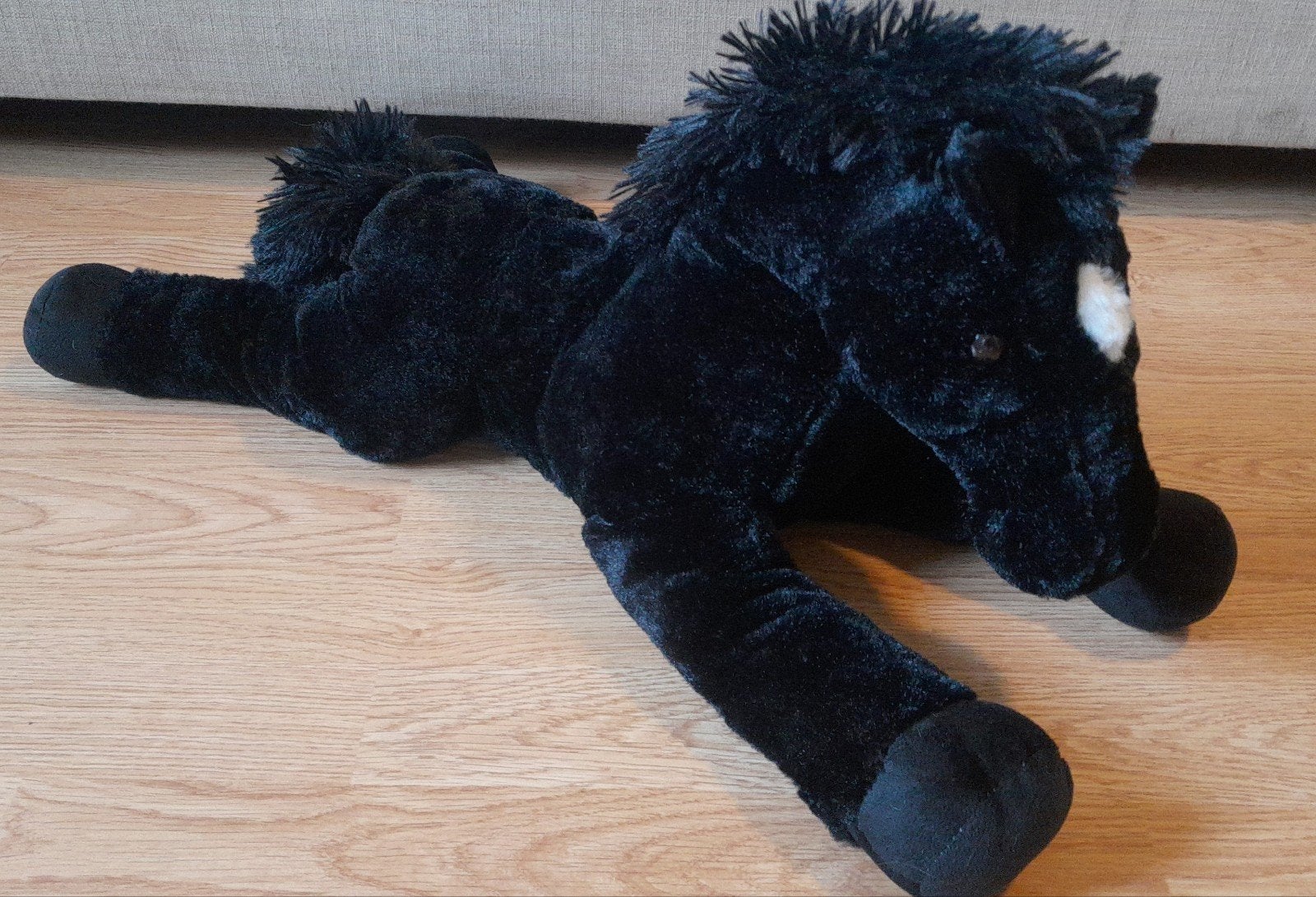 Paardenknuffel groot knuffel paard zwart, Paard, Zwart, Ophalen of Verzenden, Zo goed als nieuw