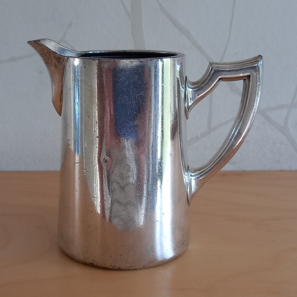 Verzilverd melkkannetje 25 cl van Wellner, Antiek en Kunst, Ophalen of Verzenden