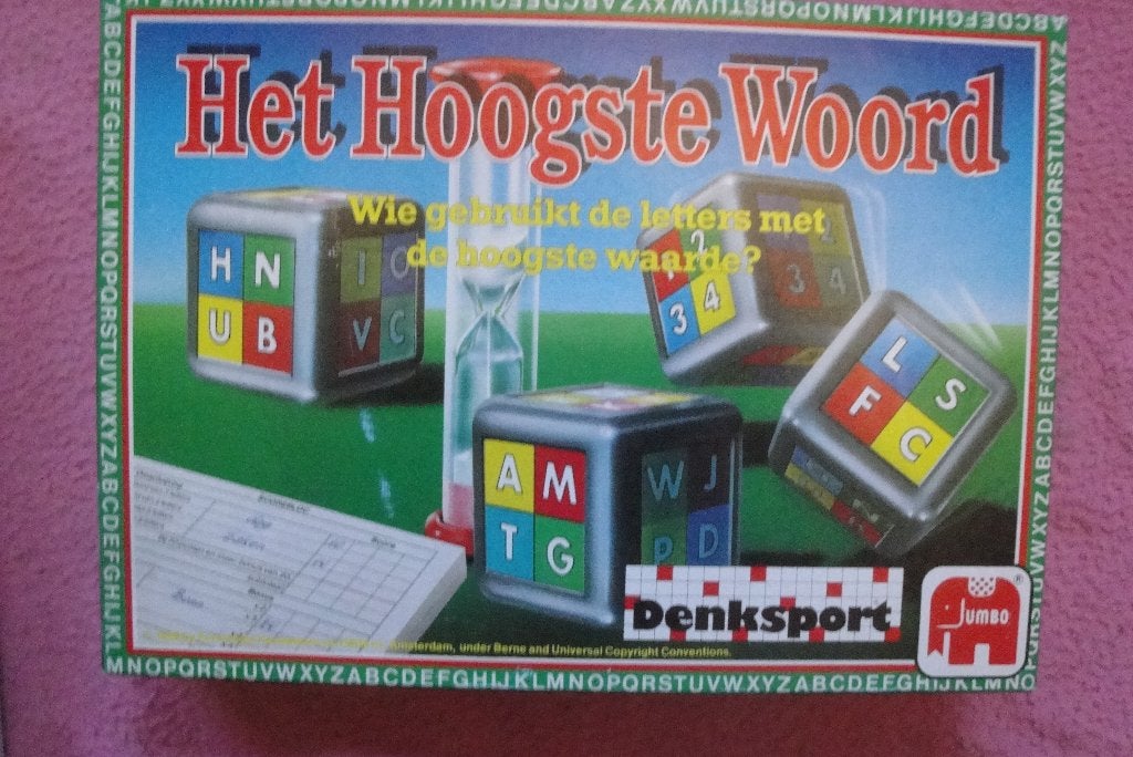 HET HOOGSTE WOORD BORDSPEL VAN JUMBO 2of meer sp. 3.95euro, Een of twee spelers, Ophalen of Verzenden, Zo goed als nieuw, Reisspel