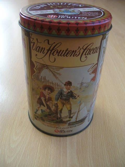 Van Houten Cacao blik, in nette staat, Verzamelen, Blikken, Ophalen of Verzenden, Zo goed als nieuw, Overige