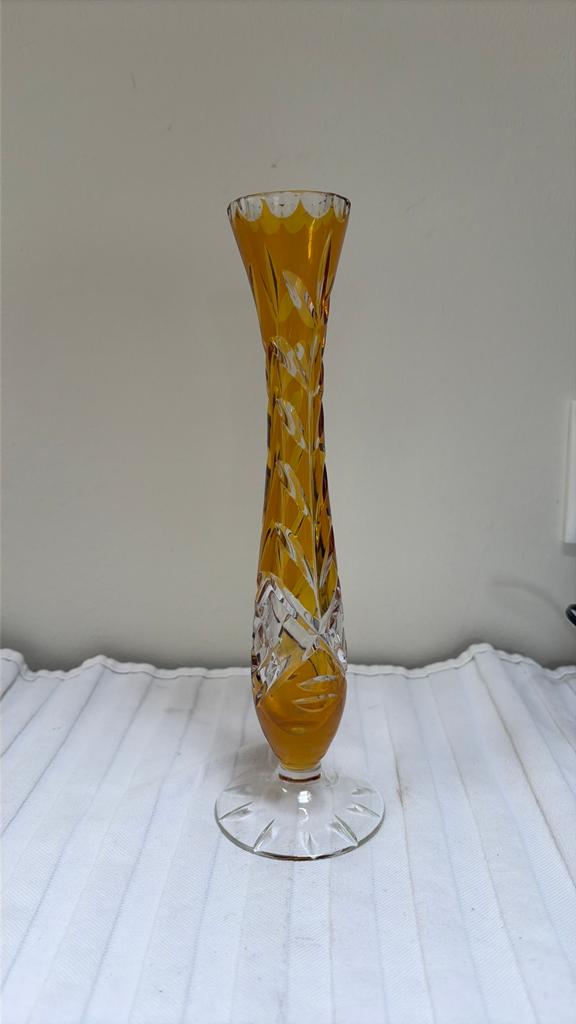 Boheems kristallen vaas, Antiek en Kunst, Antiek | Glas en Kristal, Ophalen of Verzenden
