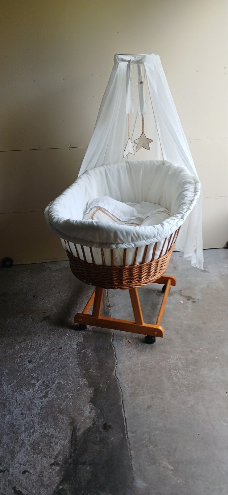 Babywieg Rotan, groot model, Ophalen, Zo goed als nieuw, Wieg