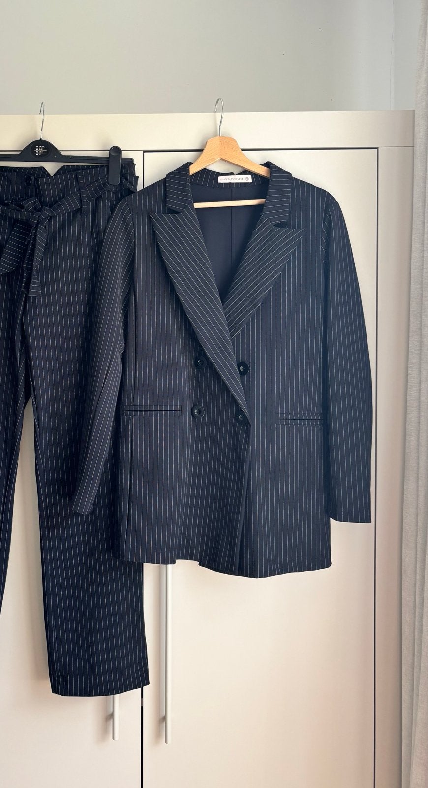 Studio Anneloes Travelstof Blazer Zwart Wit Pinstripe, Zwart, Ophalen of Verzenden, Zo goed als nieuw, Jasje