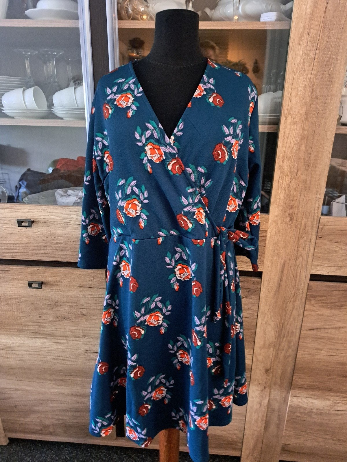 gebloemde jurk maat 46, Kleding | Dames, Grote Maten, Blauw, Zeeman, Jurk, Ophalen of Verzenden