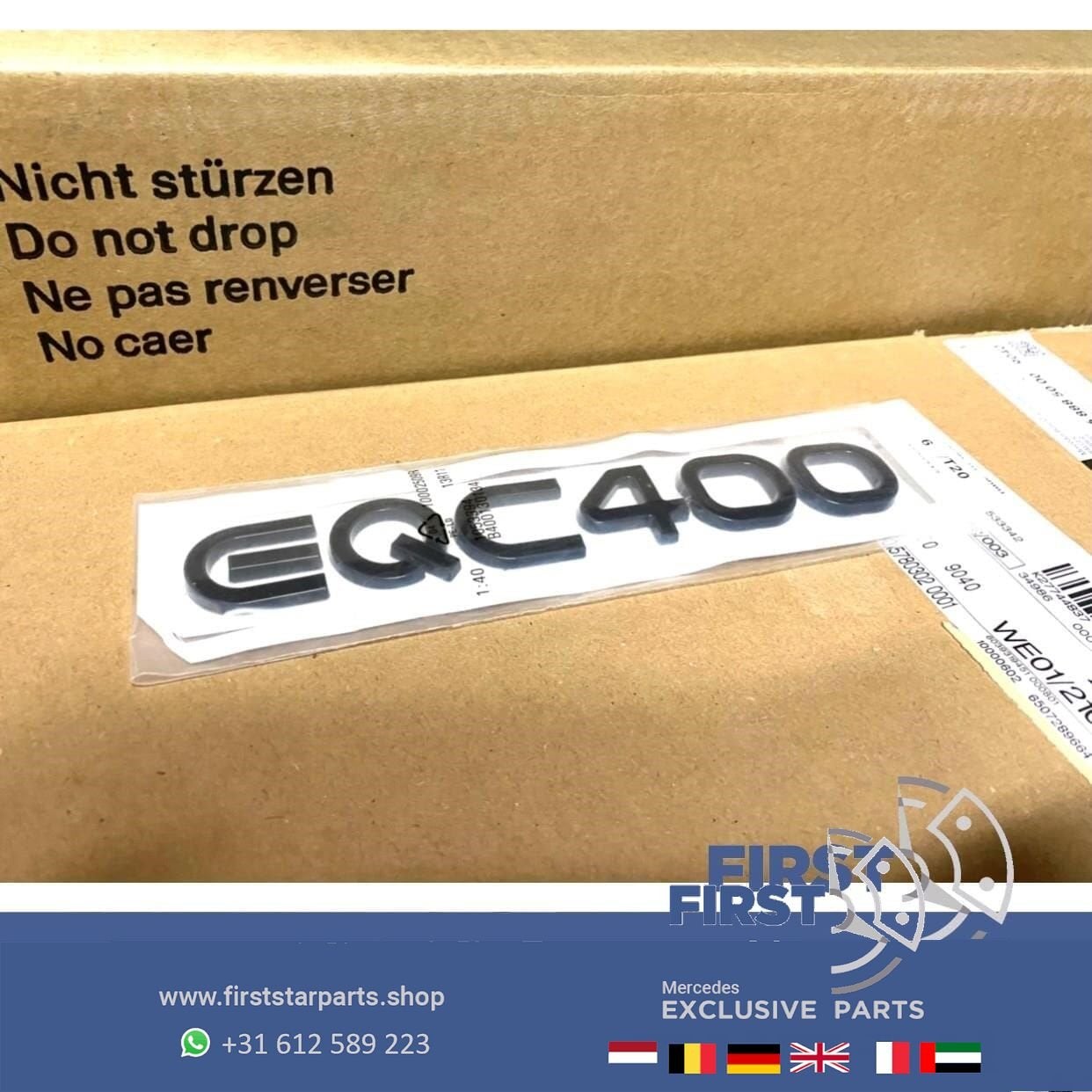 Mercedes N293 W293 EQC 400 ACHTERKLEP BADGE origineel Merced