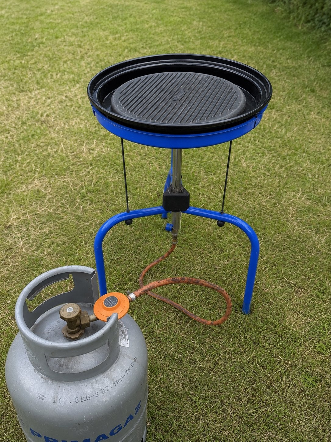Cadac Skottelbraai + 10,5kg gasfles + grill, bak en wokplaat, Ophalen, Gebruikt
