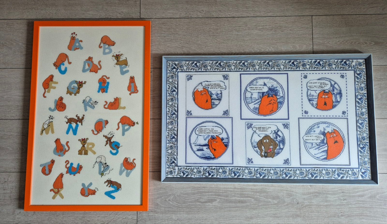 Dieren van Jan Jans & de kinderen geborduurd in lijst, Ophalen, Zo goed als nieuw