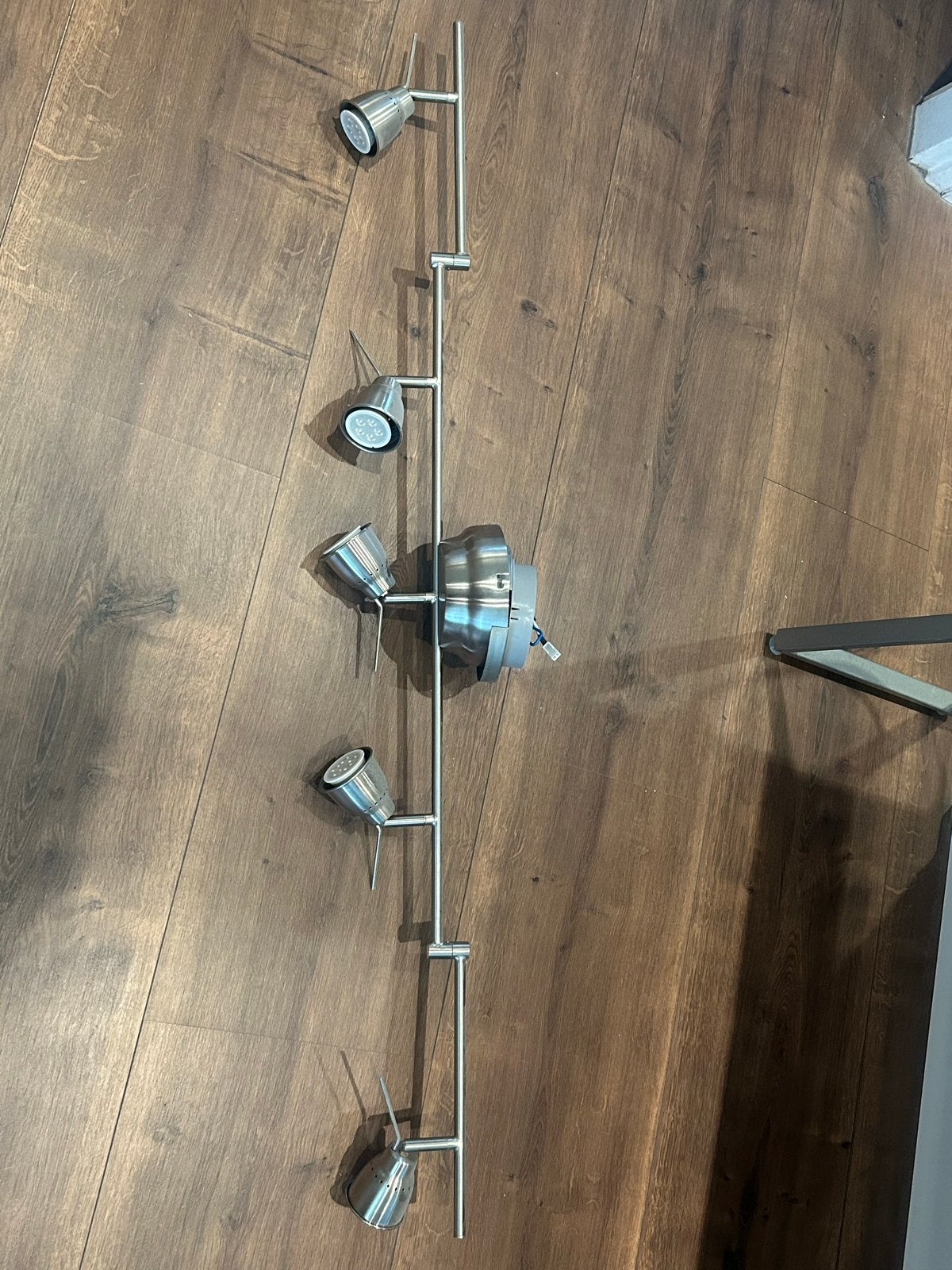 Moderne plafondspot met 5 richtbare spots, 131 cm lang, Ophalen, Zilver, Gebruikt, Modern