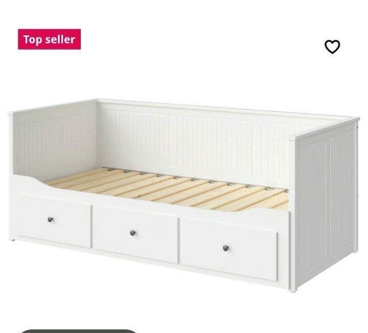 IKEA HEMNES Bedbank met 3 lades - Wit, Ophalen, Gebruikt, Eenpersoons, Wit