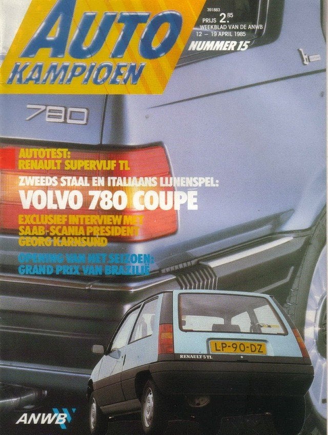 Autokampioen 15 1985 : Renault 5 TL - Volvo 780 Coupe, Ophalen of Verzenden, Gelezen, Algemeen