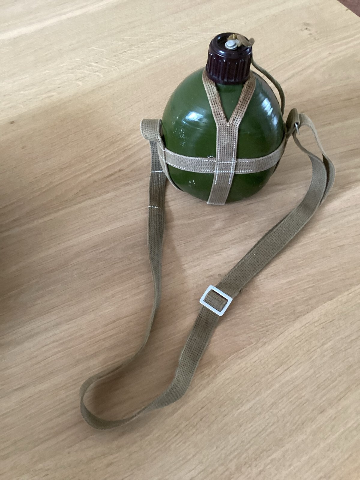 Vintage Groene Veldflessen met Draagriem, Ophalen of Verzenden, Gebruikt