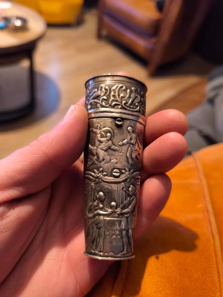 Zeer fraai antiek zilveren etui, Antiek en Kunst, Ophalen of Verzenden, Zilver