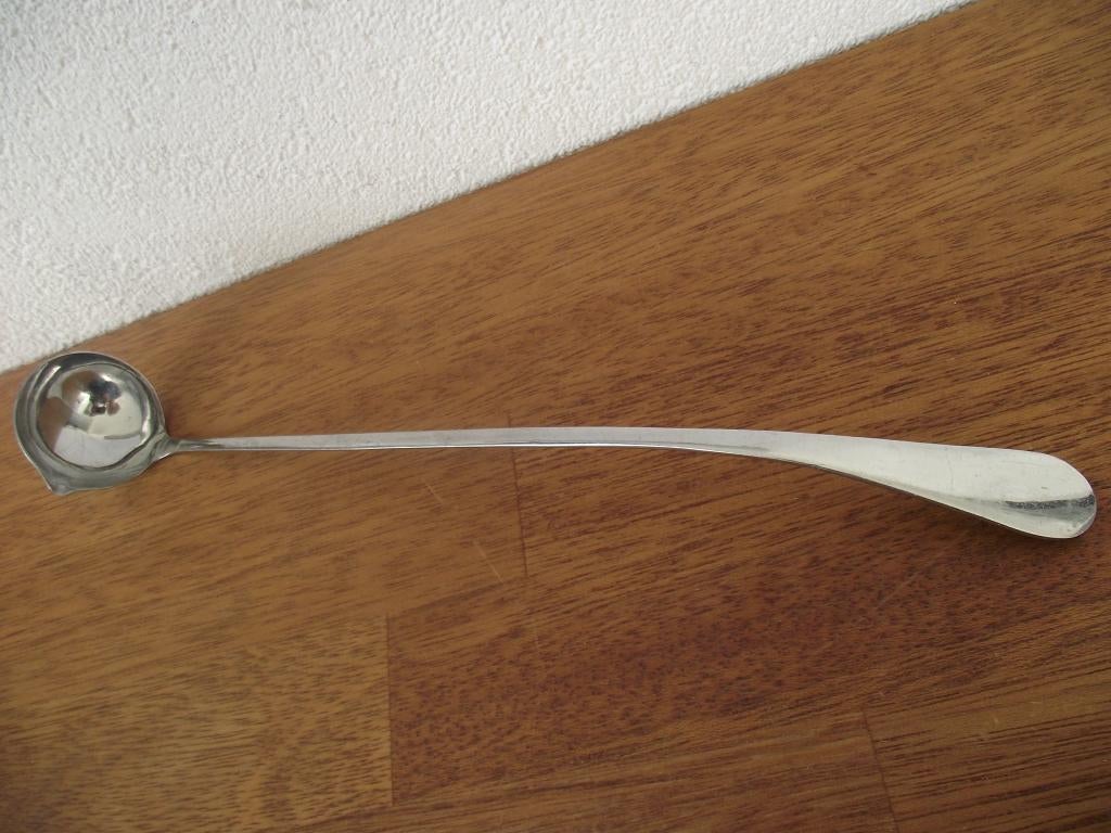 antiek chroom Hollands glad Bowl morellen lepel 32 cm 1930, Ophalen of Verzenden