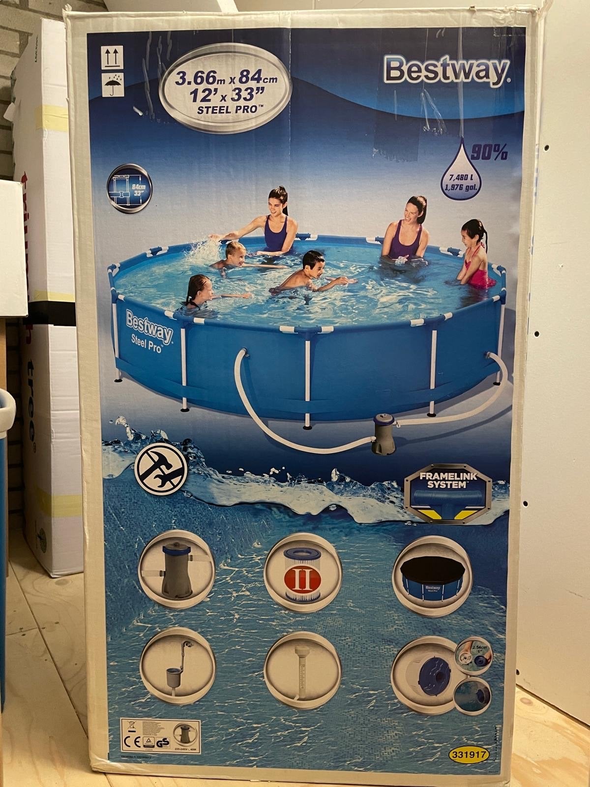 Rond Bestway Opzetzwembad 3.66m - Zomerklaar!, Tuin en Terras, Ophalen, Gebruikt, 80 tot 120 cm, Rond