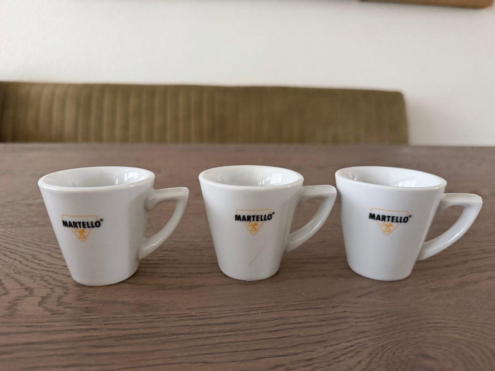 Set van 3 Martello espressokopjes, Overige merken, Keramiek, Ophalen of Verzenden, Zo goed als nieuw