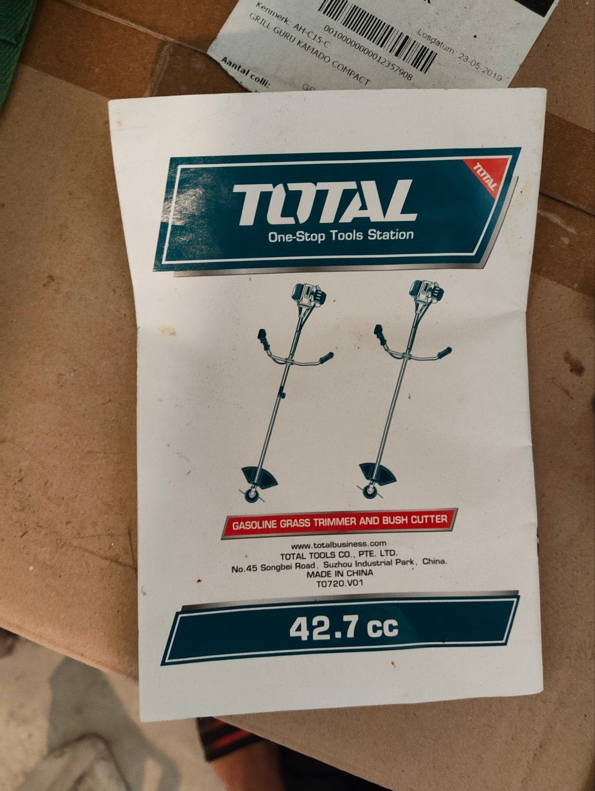 Total Benzine Bosmaaier 42.7cc met extra messen, Tuin en Terras, Grastrimmers, Ophalen of Verzenden, Gebruikt, Benzine, Total