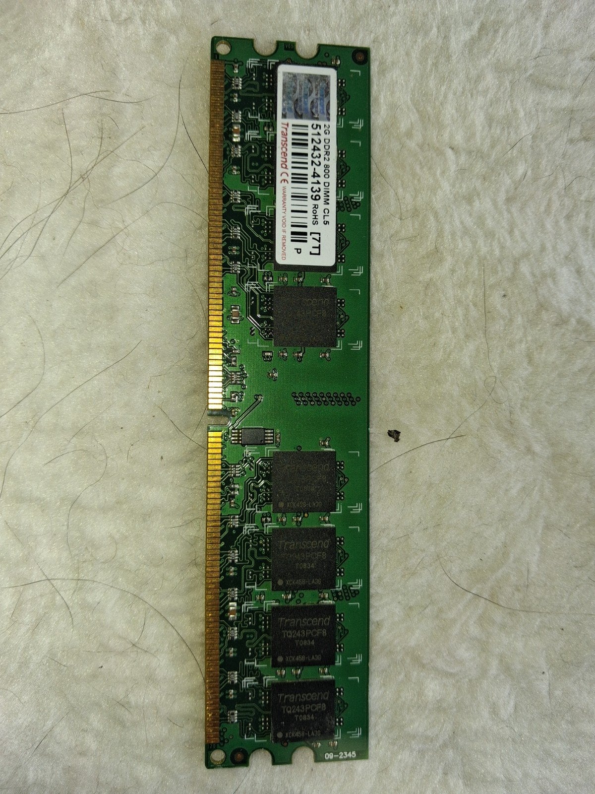 Transcend 2GB DDR2 800MHz DIMM CL5 RAM Geheugenmodule, Computers en Software, Gebruikt, Server, Ophalen of Verzenden, DDR2