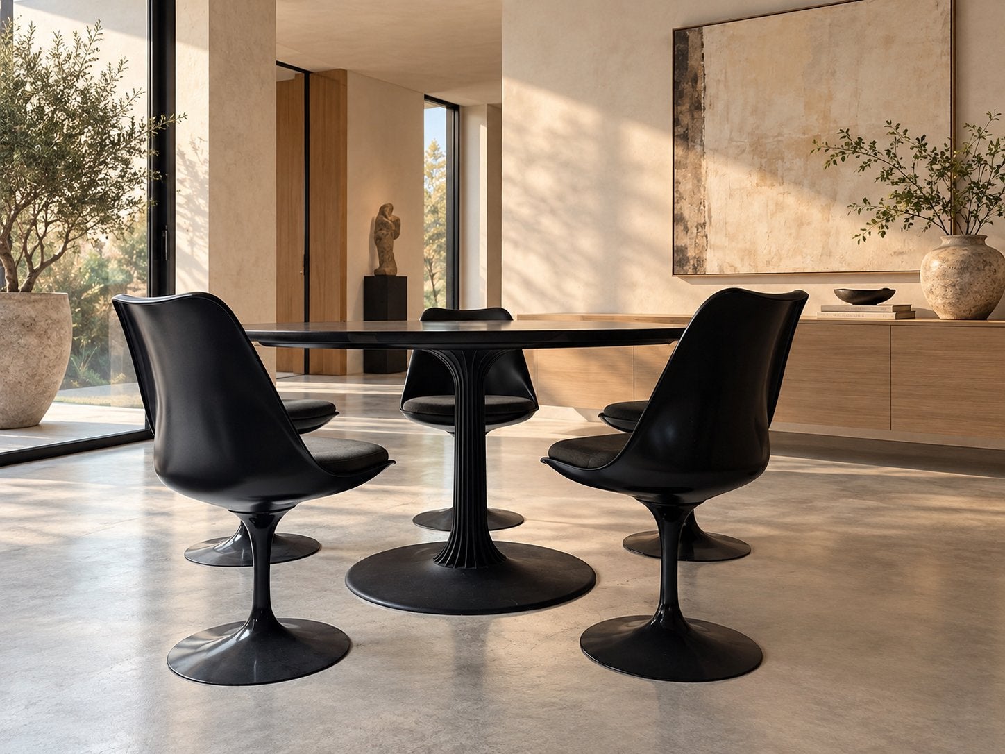6 Knoll International Tulip chairs Velvet Sage green nieuw!!