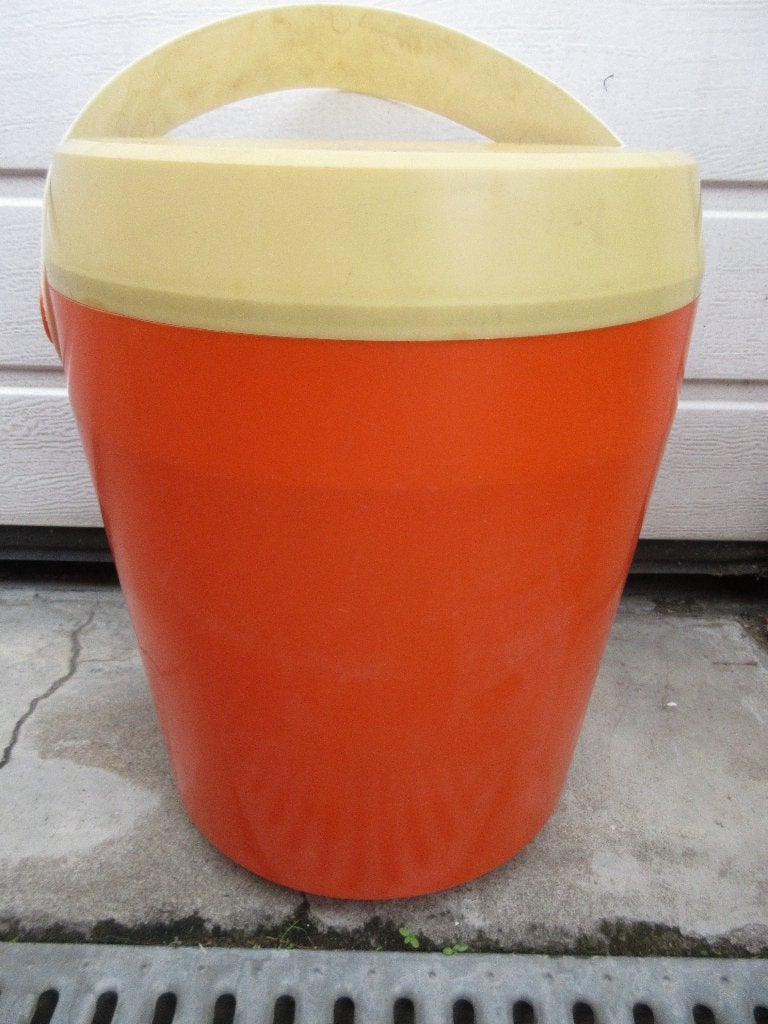 Vintage oranje Sunlight ton doos opbergbox, Ophalen of Verzenden, Overige typen