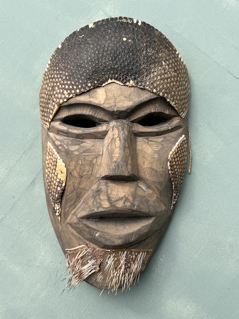 Vintage Mexicaans masker handgesneden Oaxaca armadillo, Ophalen of Verzenden