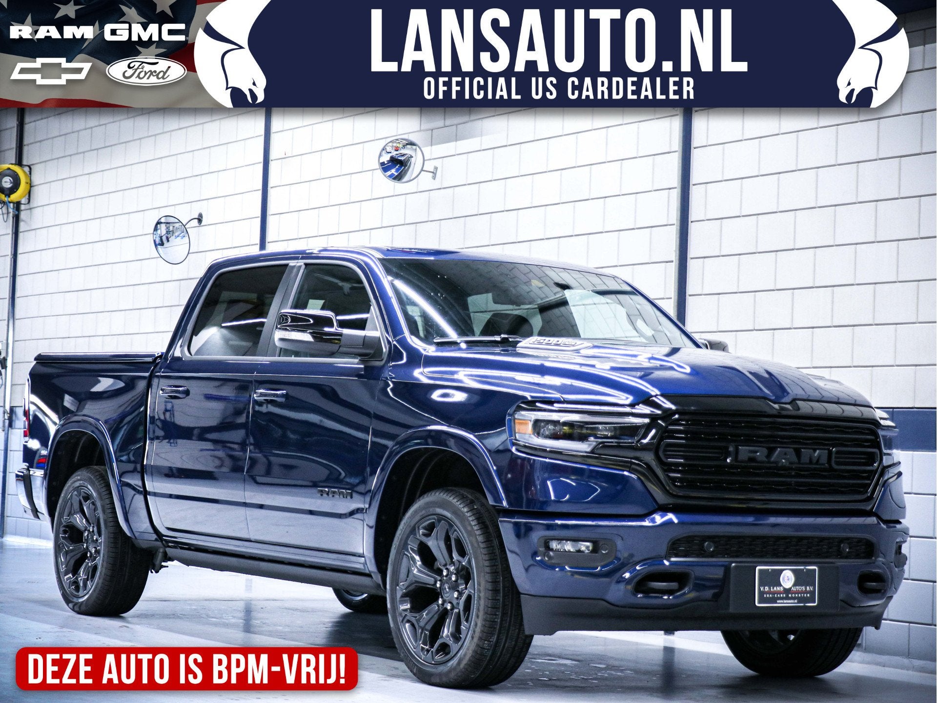 Dodge Ram 1500 Crew Cab Limited Night Edition | Luchtvering, Automaat, Gebruikt, Blauw, Bedrijf
