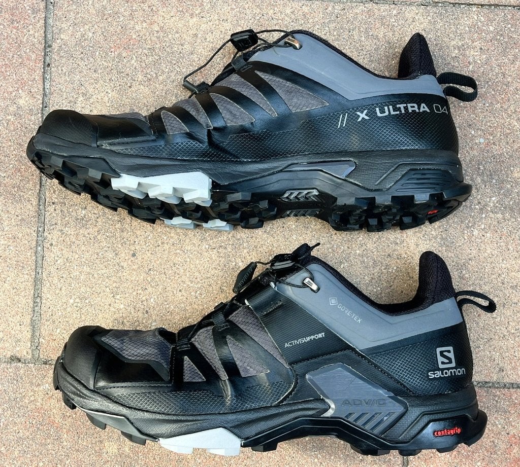 Ortholite Salomon X Ultra 4 GTX  wandelschoenen, maat 45⅓, Ortholite, Zwart, Ophalen of Verzenden, Gedragen