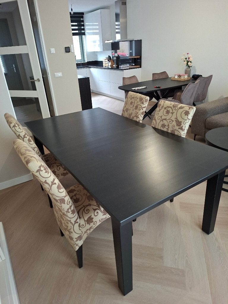Eettafel met 4 stoelen, Huis en Inrichting, Tafels | Eettafels, Ophalen, Gebruikt, 200 cm of meer, 50 tot 100 cm