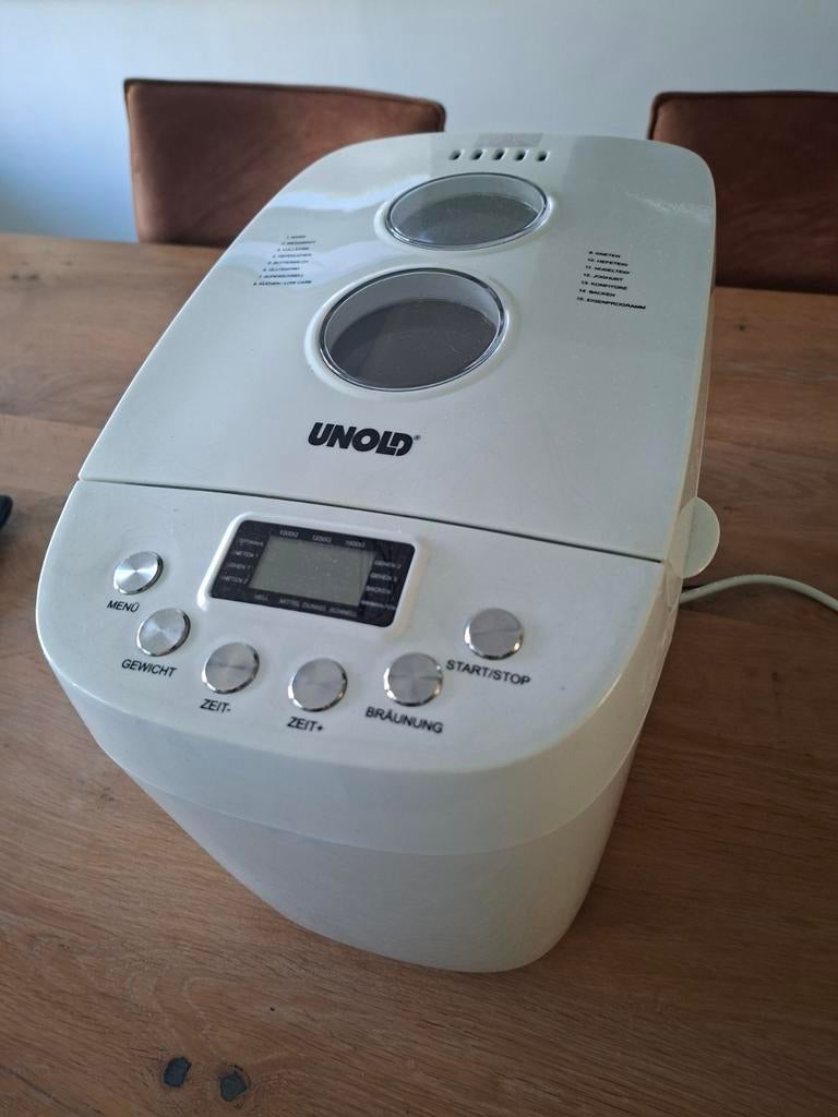 UNOLD Broodbakmachine - Type 68520 - Wit, Witgoed en Apparatuur, Broodbakmachines, Kijkvenster, 800 tot 1200 gram deeg, Zo goed als nieuw