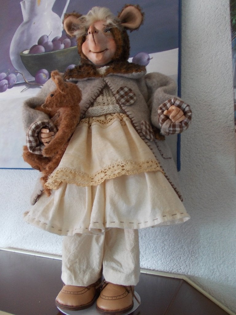 HANDMADE  MUIS met JONG 50 CM VERZENDEN MOGELIJK, Ophalen, Nieuw, Overige typen