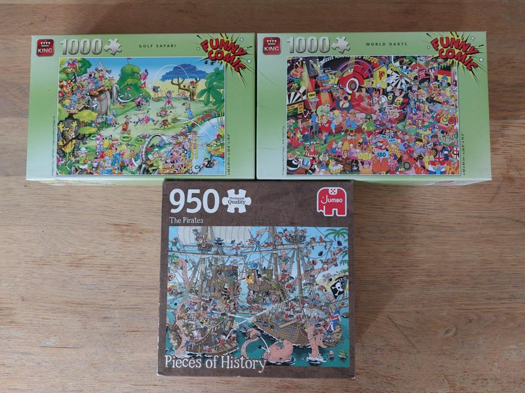 3 legpuzzels (1x Jumbo 950 stukjes en 2x King 1000 stukjes), Hobby en Vrije tijd, Denksport en Puzzels, Ophalen of Verzenden, 500 t/m 1500 stukjes