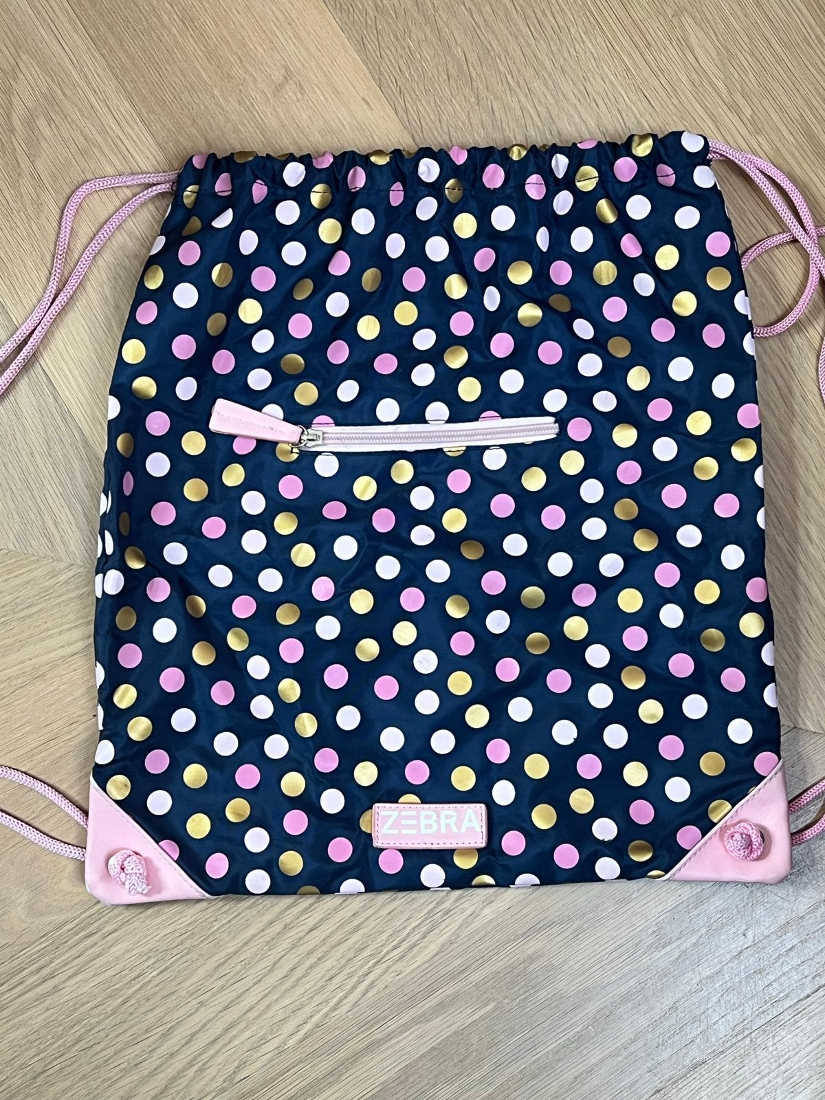 Zebra Trends Gymtas - Donkerblauw met stippen, Overige merken, 25 tot 40 cm, Ophalen of Verzenden, Zo goed als nieuw