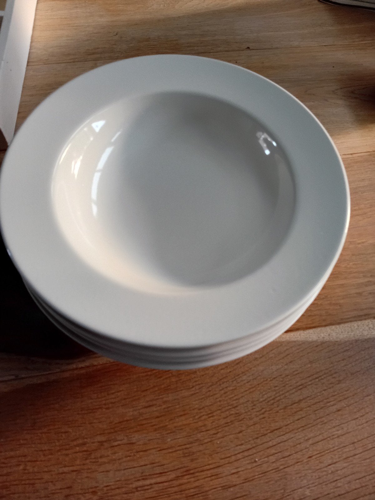 Set van 4 diepe borden - Wit porselein, Ophalen, Klassiek, Zo goed als nieuw, Bord(en)
